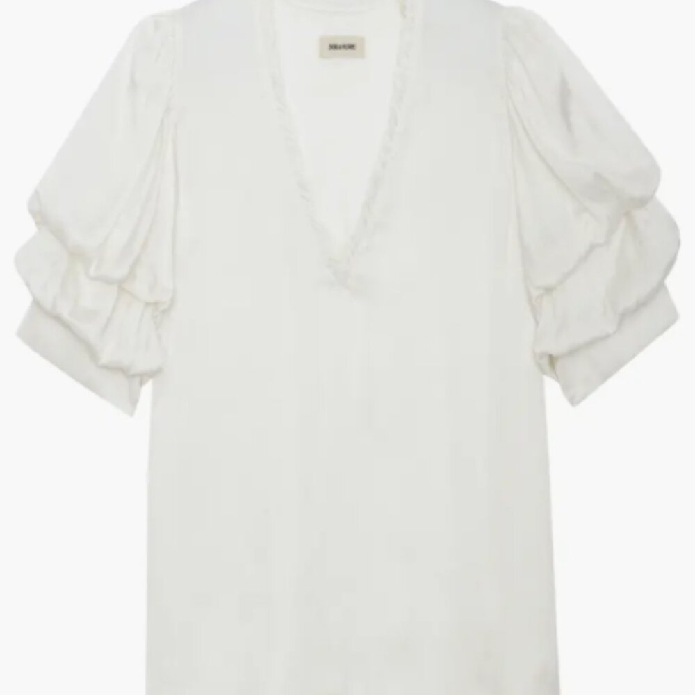 NWT ZADIG & VOLTAIRE TASTE SATIN BLOUSE | LARGE - Picture 6 of 10